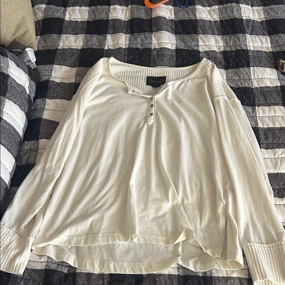 Elegant Cream Button Down Women's Top